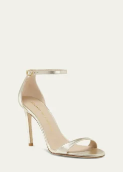 Stuart WeitzmanNudist Metallic Ankle-Strap Sandals