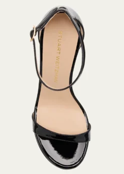 Stuart WeitzmanNudist Patent Leather Stiletto Platform Sandals