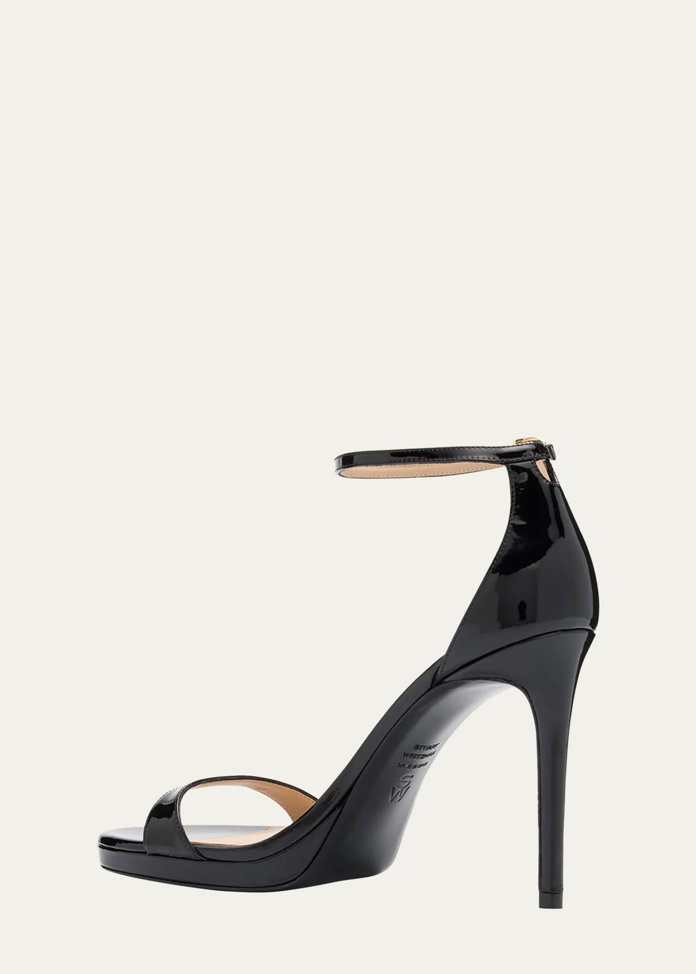 Stuart WeitzmanNudist Patent Leather Stiletto Platform Sandals