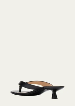 Stuart WeitzmanRio Leather Kitten-Heel Thong Sandals