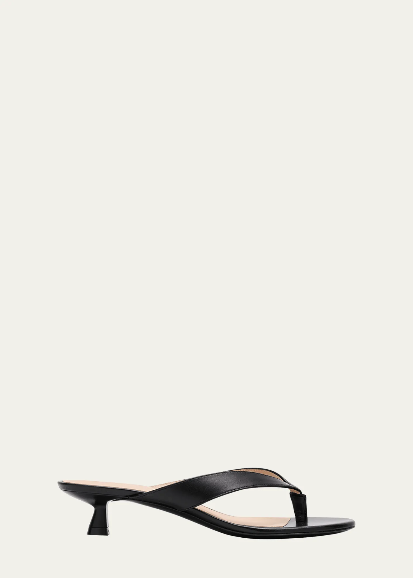 Stuart WeitzmanRio Leather Kitten-Heel Thong Sandals
