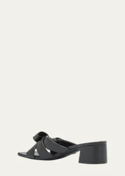 Stuart WeitzmanSofia Lambskin Bow Mule Sandals