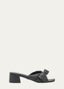 Stuart WeitzmanSofia Lambskin Bow Mule Sandals