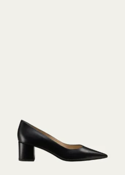 Stuart WeitzmanStuart Leather Block-Heel Pumps