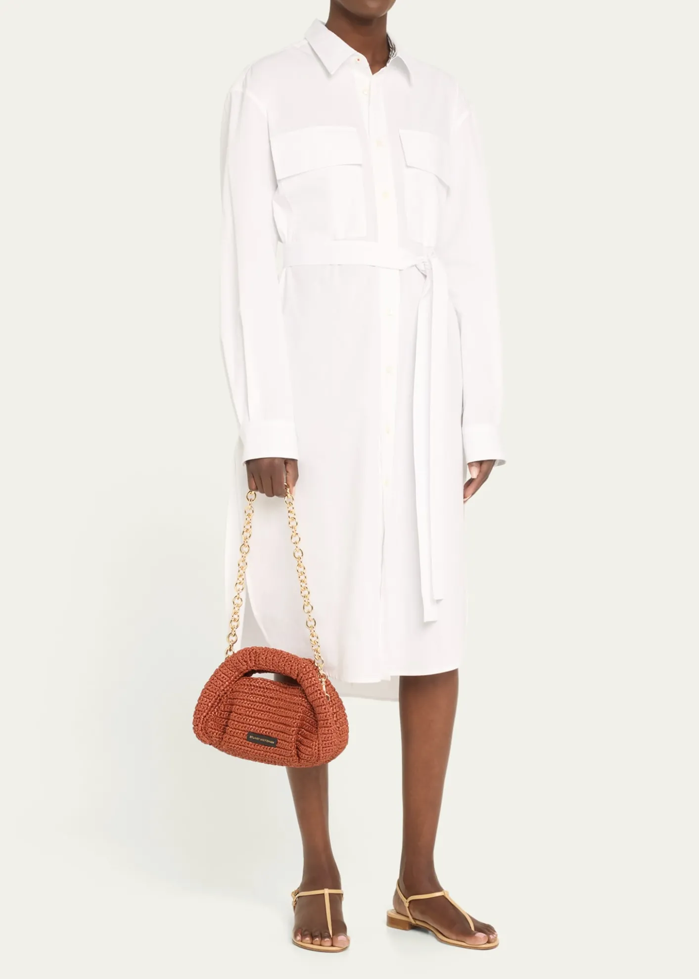 Stuart WeitzmanThe Moda Mini Raffia Top-Handle Bag