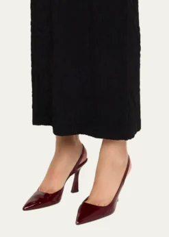 Stuart WeitzmanVinnie D'Orsay Patent Leather Slingback Pumps