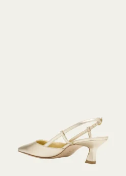Stuart WeitzmanVinnie Metallic Kitten Slingback Pumps