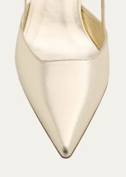 Stuart WeitzmanVinnie Metallic Kitten Slingback Pumps