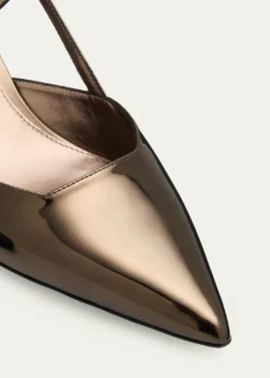 Stuart WeitzmanVinnie Metallic Kitten Slingback Pumps