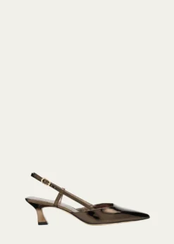 Stuart WeitzmanVinnie Metallic Kitten Slingback Pumps