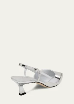 Stuart WeitzmanVinnie Metallic Kitten Slingback Pumps