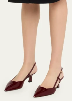 Stuart WeitzmanVinnie Patent Kitten Slingback Pumps