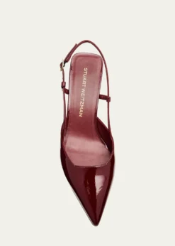 Stuart WeitzmanVinnie Patent Kitten Slingback Pumps
