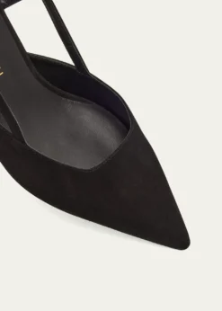 Stuart WeitzmanVinnie Suede Kitten Slingback Pumps