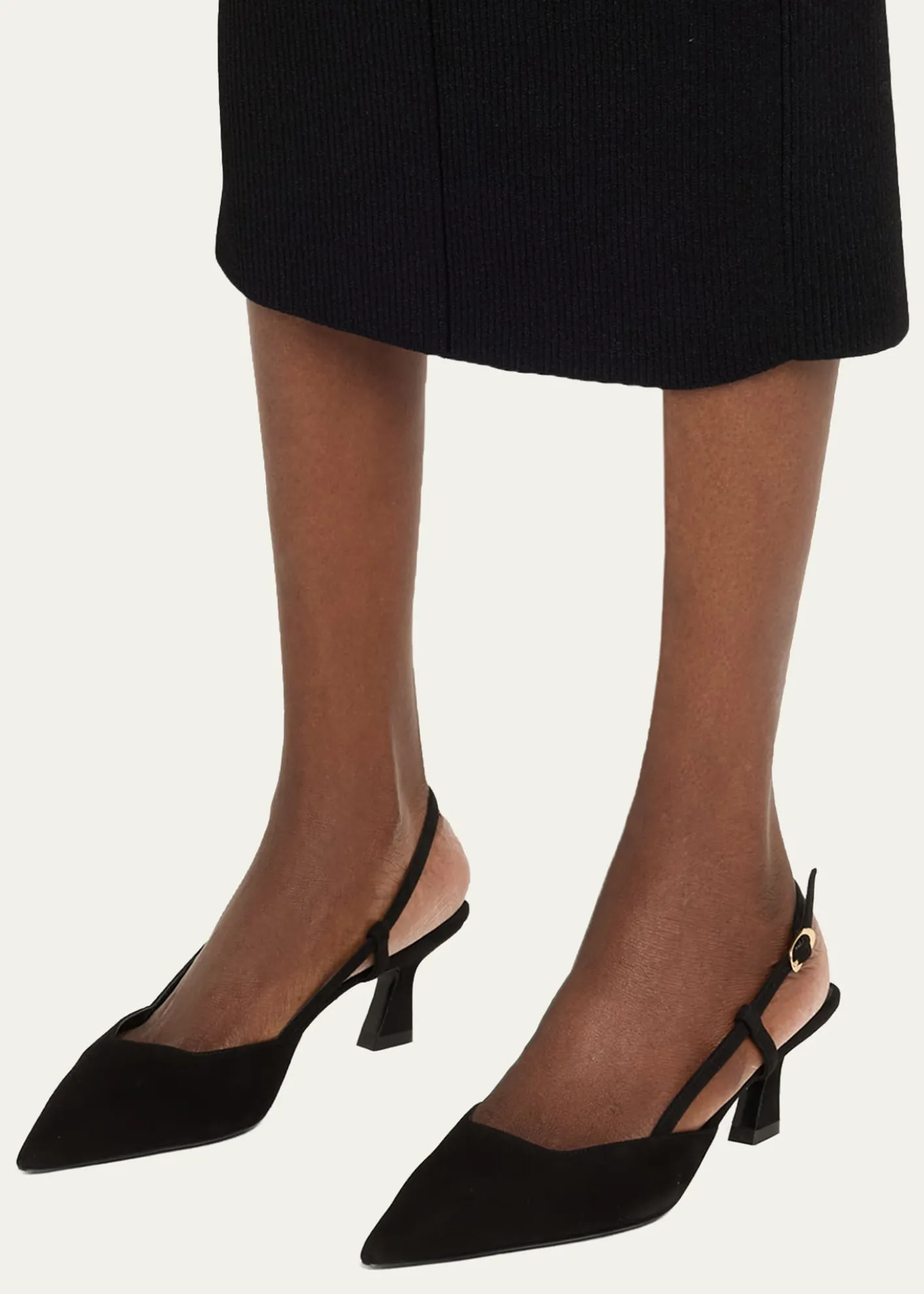 Stuart WeitzmanVinnie Suede Kitten Slingback Pumps