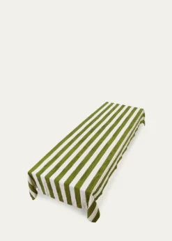 SUMMERILL & BISHOPAvocado Green Stripe Tablecloth, 65" x 98"