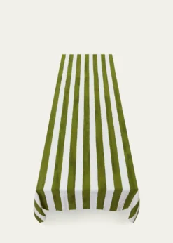 SUMMERILL & BISHOPAvocado Green Stripe Tablecloth, 65