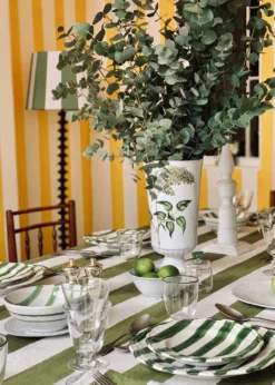 SUMMERILL & BISHOPAvocado Green Stripe Tablecloth, 65