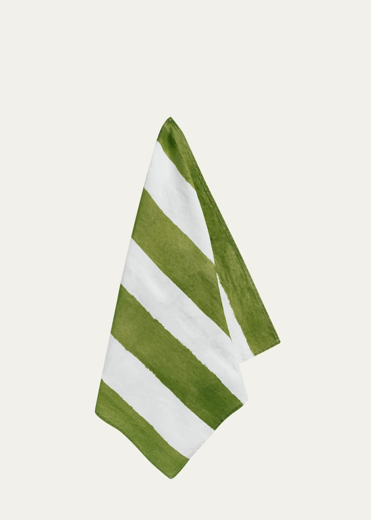 SUMMERILL & BISHOPAvocado Green Stripe Napkins, 20" Square