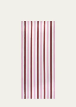 SUMMERILL & BISHOPRaspberry/Rose Pink Stripe Linen Tablecloth, 65