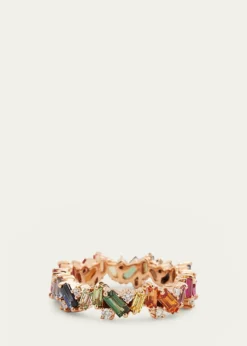 Suzanne Kalan18K Rose Gold Sapphire and Diamond Frenzy Eternity Band Ring