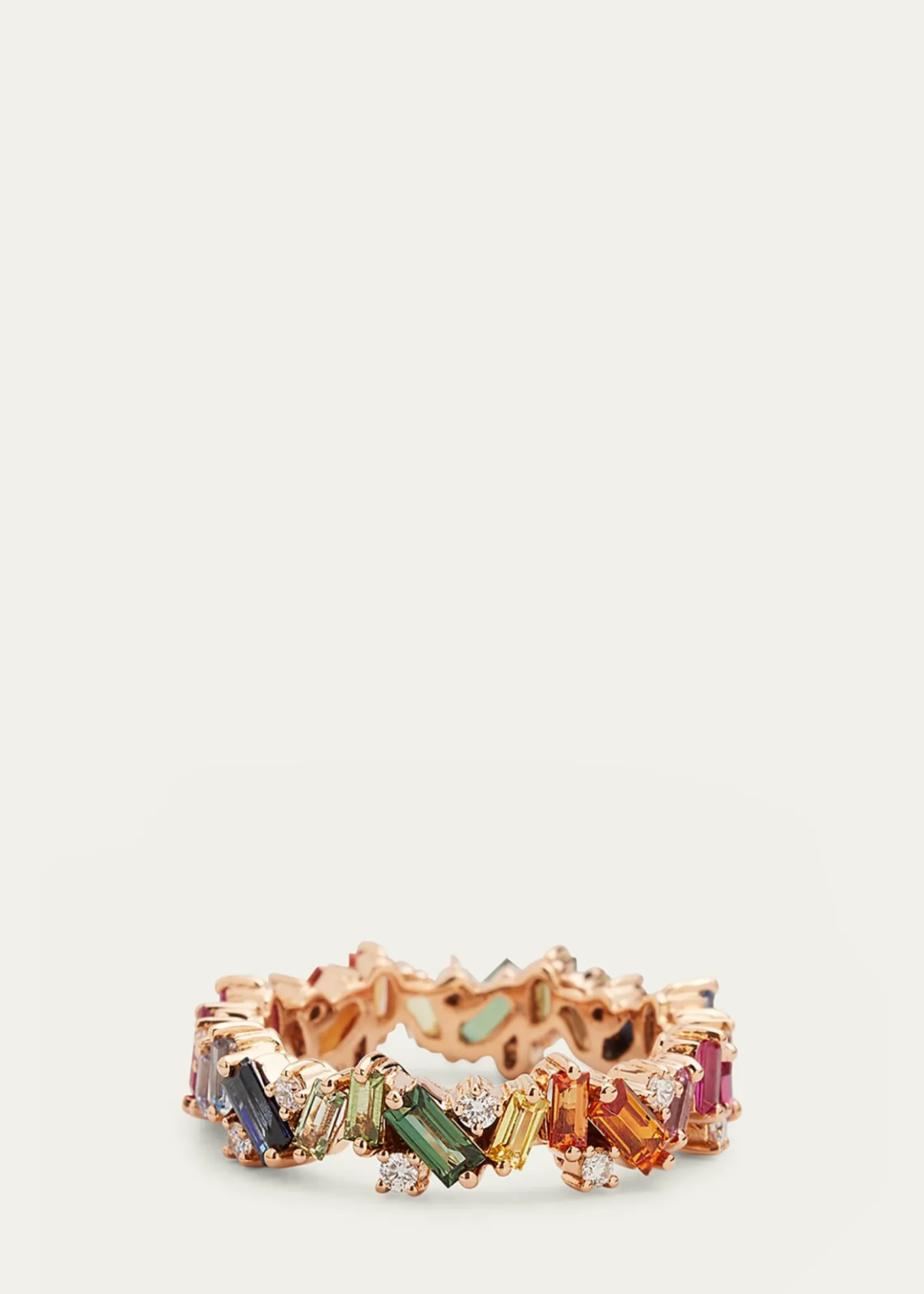 Suzanne Kalan18K Rose Gold Sapphire and Diamond Frenzy Eternity Band Ring