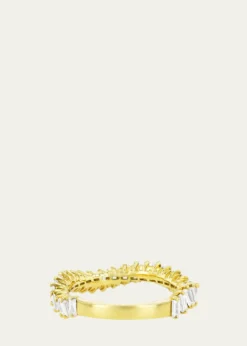 Suzanne Kalan18K Yellow Gold Curved Baguette Diamond Ring