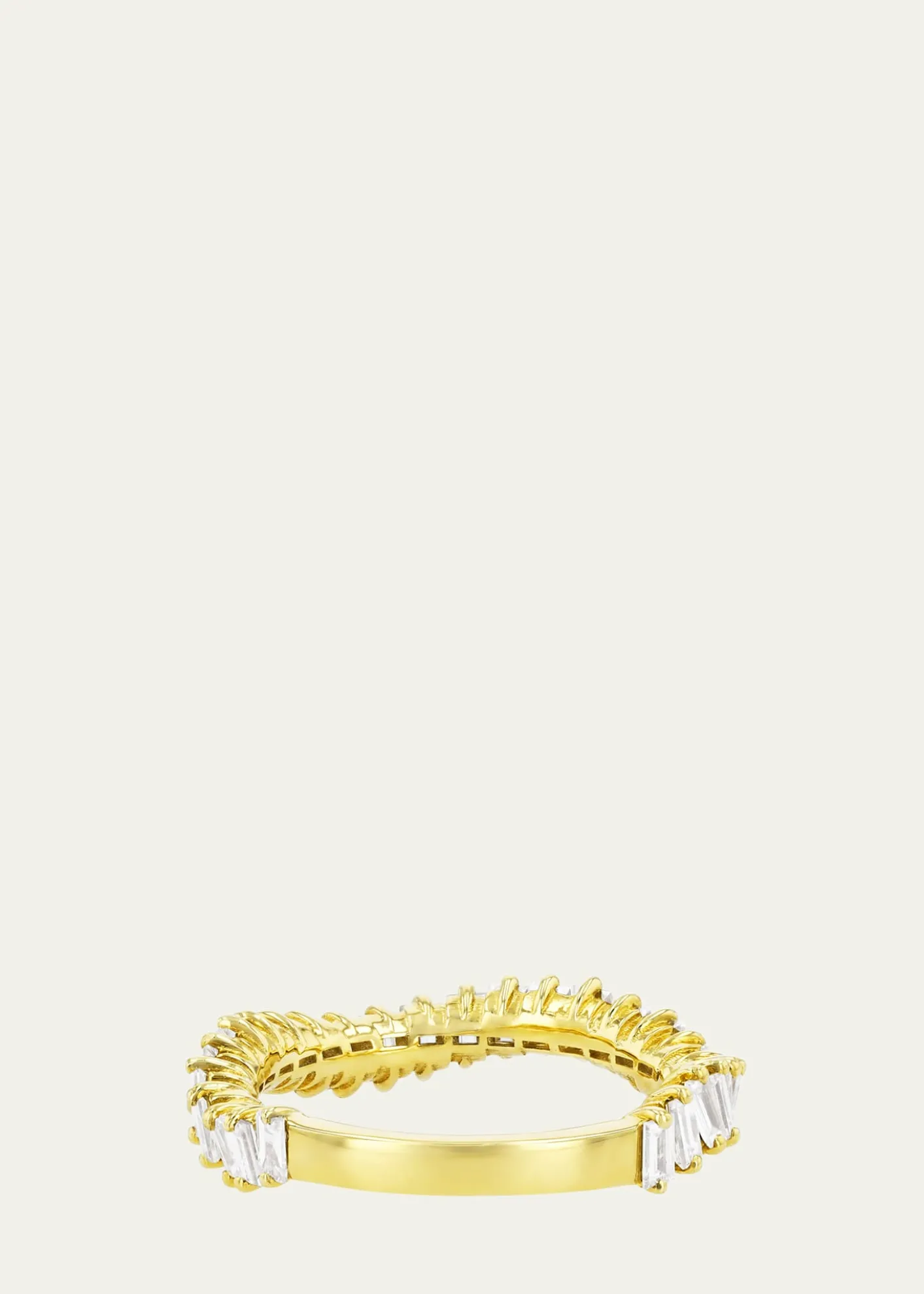 Suzanne Kalan18K Yellow Gold Curved Baguette Diamond Ring