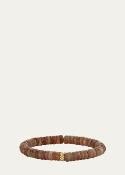 Sydney EvanBeaded Moonstone Bracelet with Tiny Diamond Daisy Charm