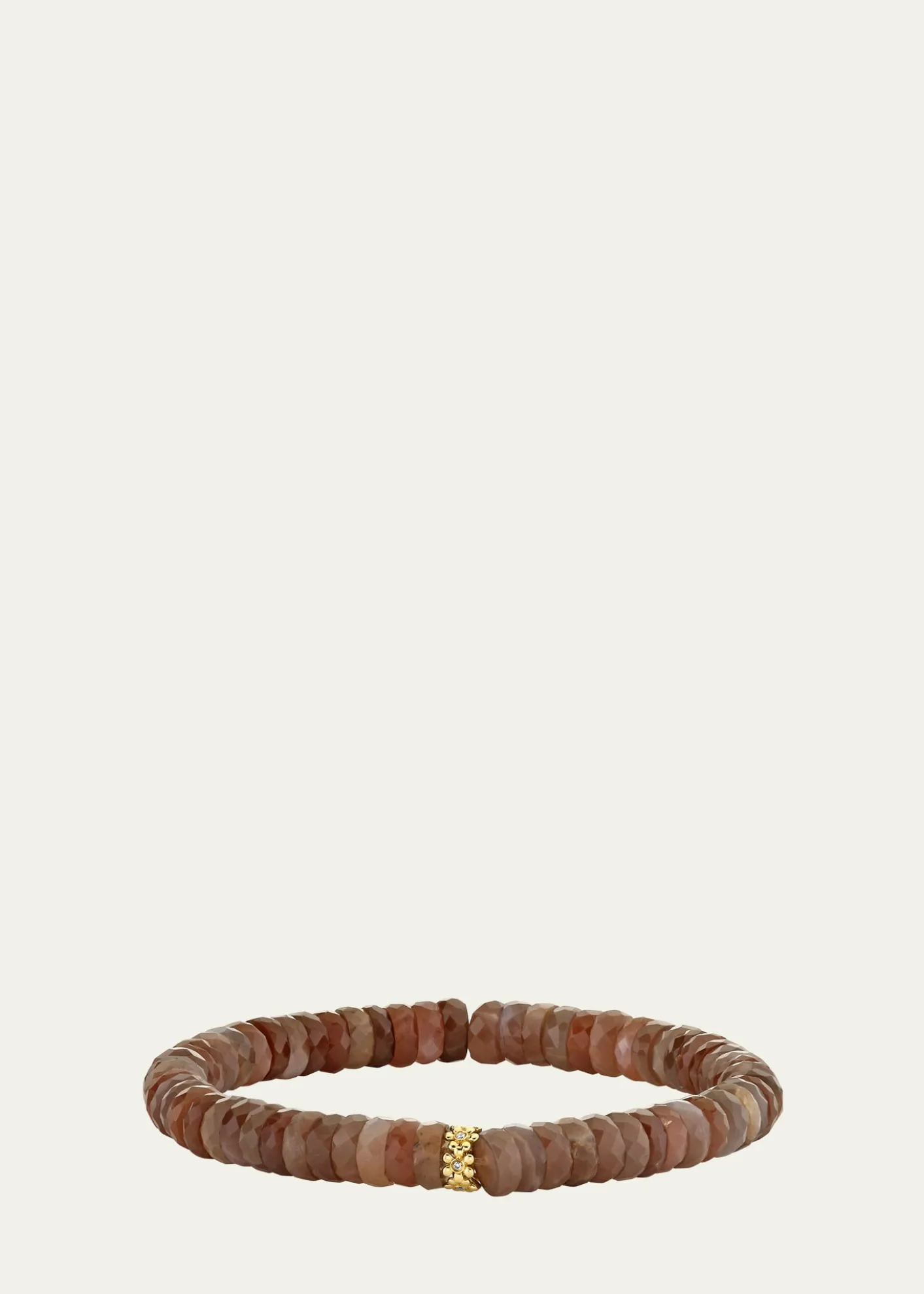 Sydney EvanBeaded Moonstone Bracelet with Tiny Diamond Daisy Charm