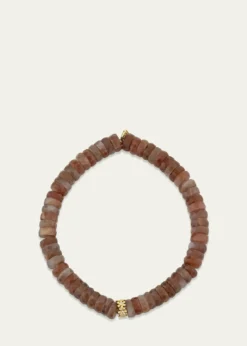 Sydney EvanBeaded Moonstone Bracelet with Tiny Diamond Daisy Charm
