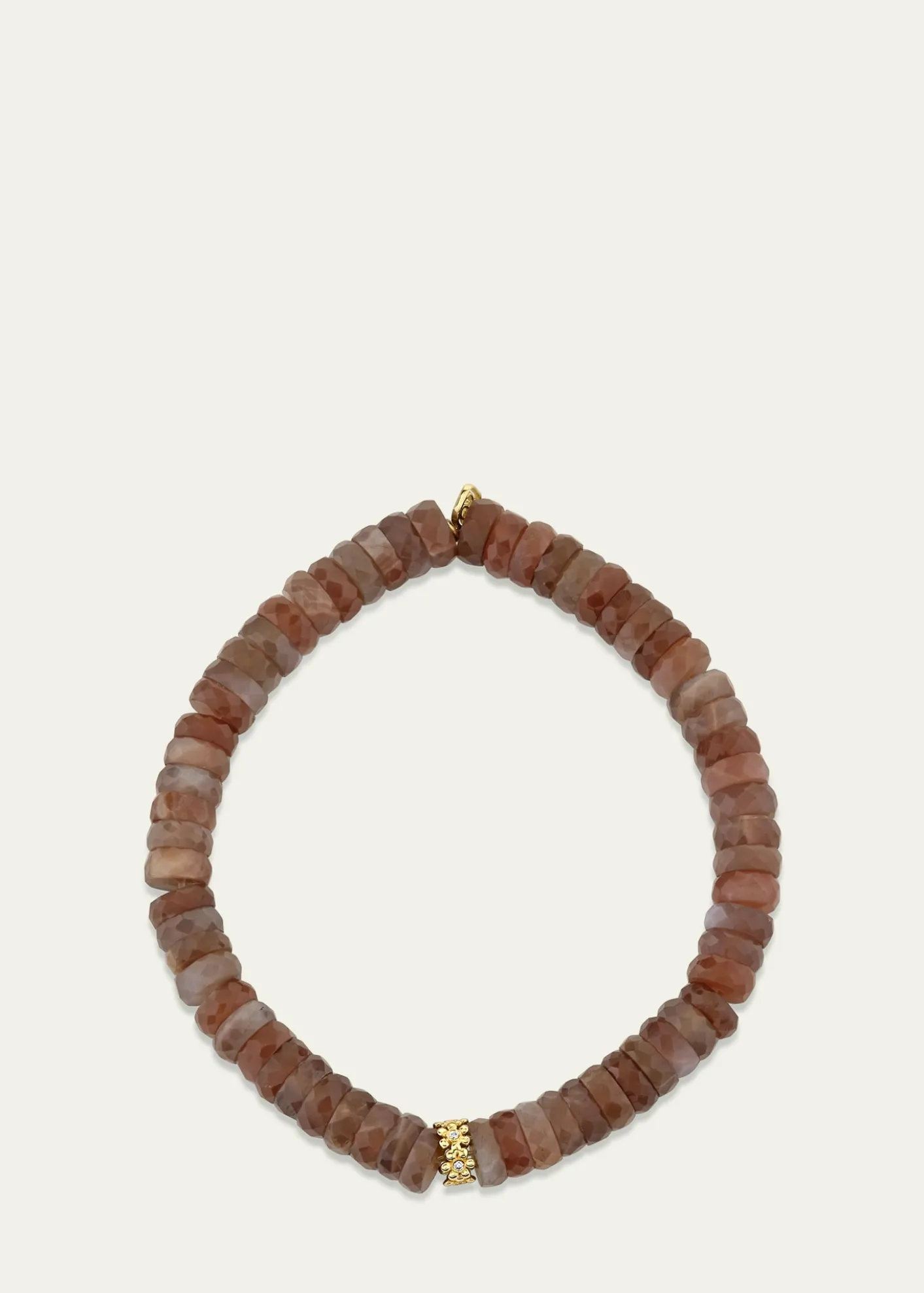 Sydney EvanBeaded Moonstone Bracelet with Tiny Diamond Daisy Charm