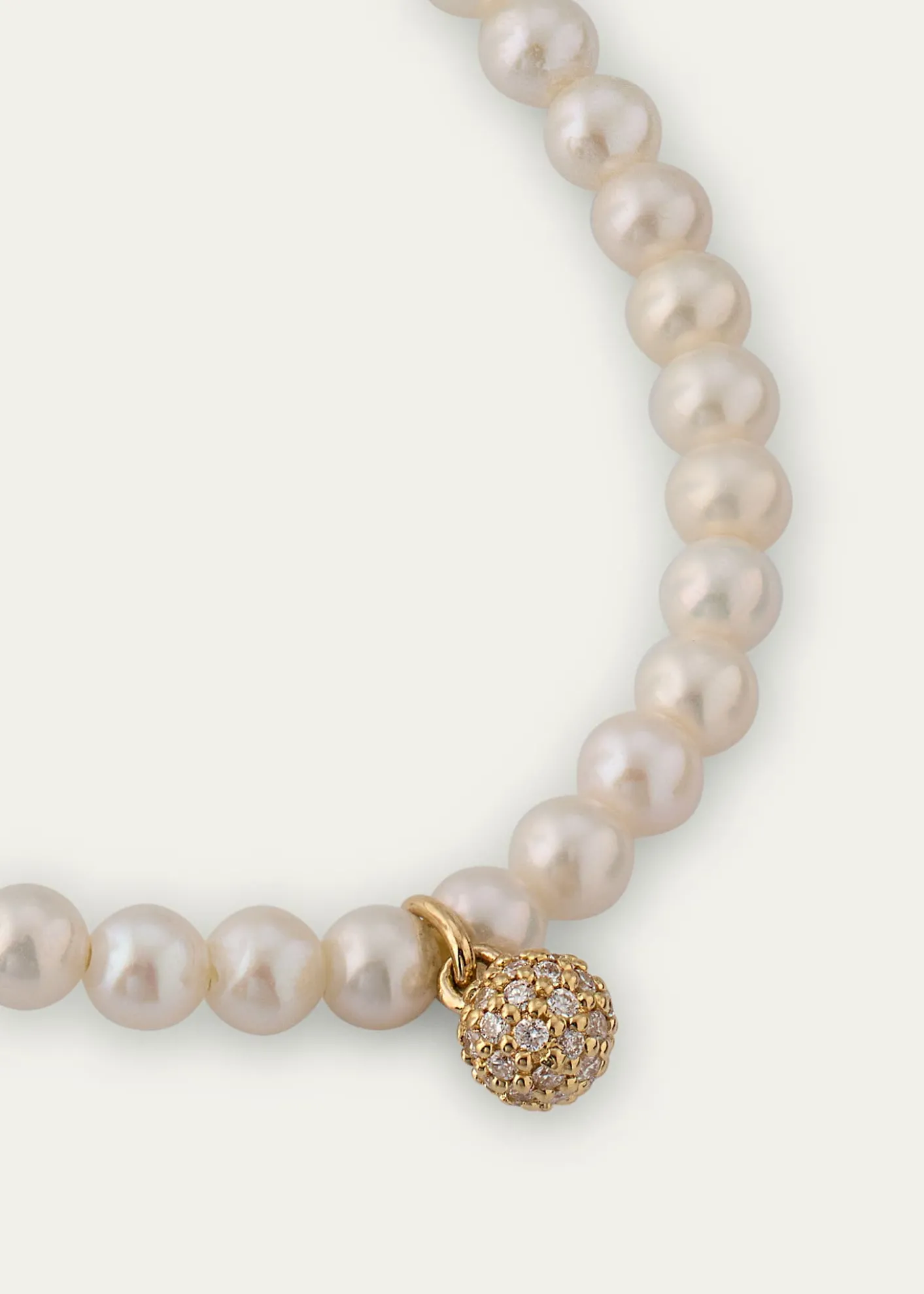 Sydney EvanDiamond Pavé Balls on 3mm Freshwater Pearl Bracelet