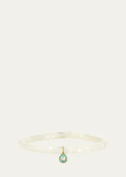 Sydney EvanEnamel Charm Clear Beaded Bracelet