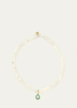 Sydney EvanEnamel Charm Clear Beaded Bracelet