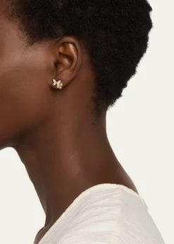 Sydney Evan14K Butterfly Daisy Cluster Stud Earring, Single (Left)