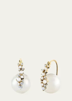 Sydney Evan14K Diamond and Pearl Cocktail Earrings