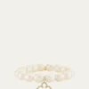 Sydney Evan14K Diamond Moroccan Flower on Pearl Stretch Bracelet