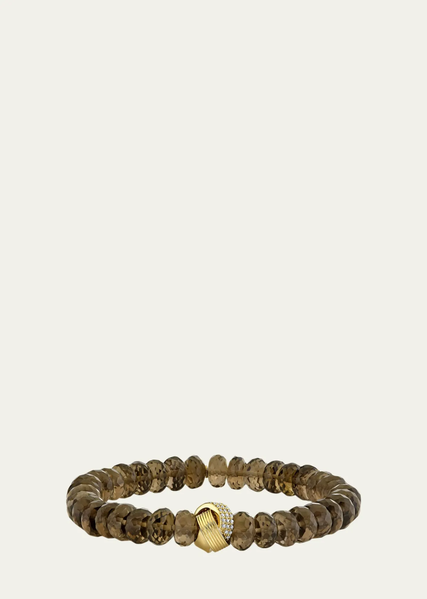 Sydney Evan14K Diamond Tri-Linked Rondelle on Smokey Quartz Bracelet
