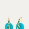 Sydney Evan14K Diamonds and Emeralds on Turquoise Bead Earrings