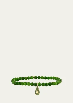 Sydney Evan14K Emerald Avocado Charm on Bead Bracelet