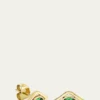 Sydney Evan14K Emerald Fluted Evil Eye Stud Earrings