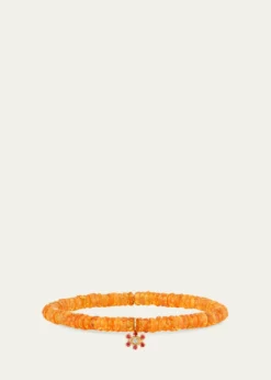 Sydney Evan14K Evil Eye Flower on Orange Spessartite Bracelet