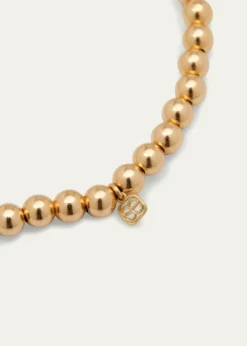 Sydney Evan14K Evil Eye Link Charm on Round Gold Bead Bracelet