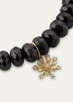 Sydney Evan14K Gold & Diamond Small Burst Flower on Spinel Beads Bracelet