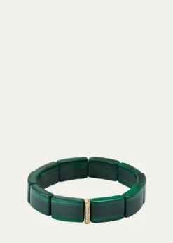 Sydney Evan14K Gold & Diamond Single Row Spacer on Malachite Bracelet