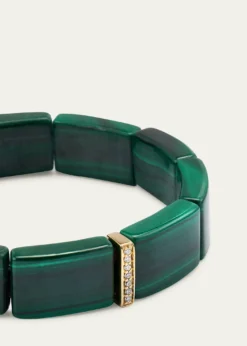 Sydney Evan14K Gold & Diamond Single Row Spacer on Malachite Bracelet