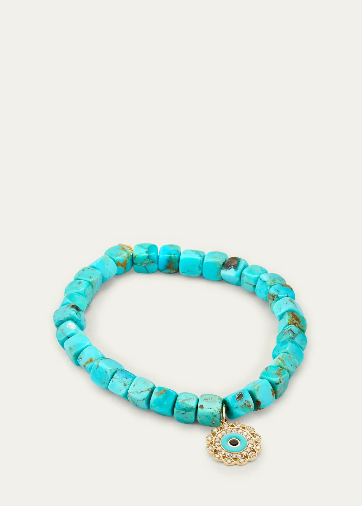 Sydney Evan14K Gold and Diamond Marquise Eye Turquoise Bracelet