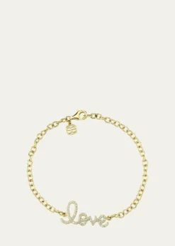 Sydney Evan14K Gold Diamond Medium Love Bracelet