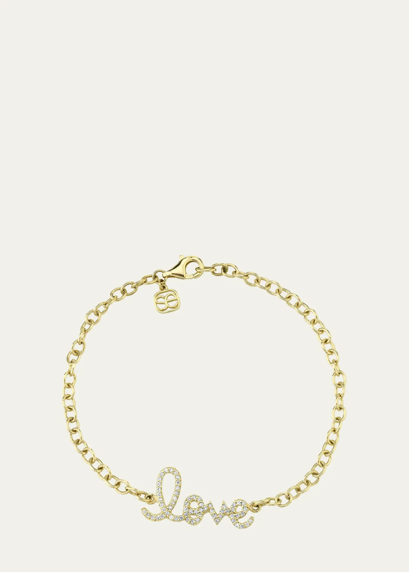 Sydney Evan14K Gold Diamond Medium Love Bracelet
